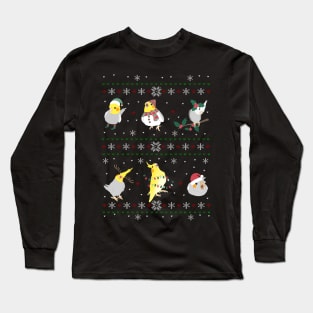 cockatiel ugly christmas Long Sleeve T-Shirt